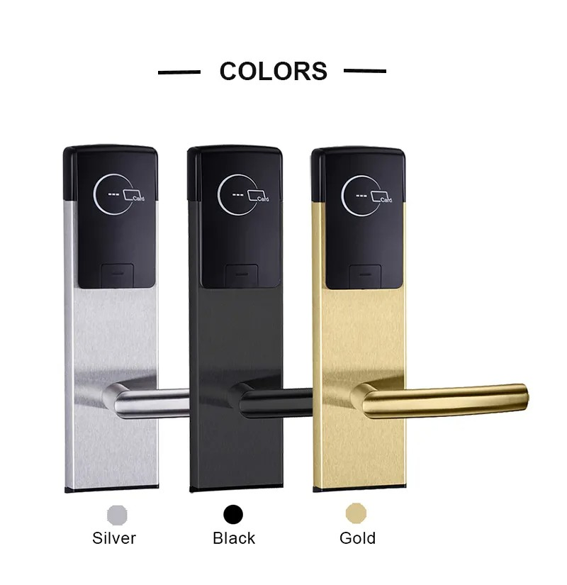 Zinc Alloy Intelligent RFID Hotel Room Lock Smart Card Key Handle Door Lock with Management Software System
