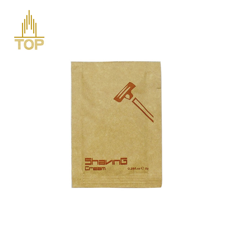 Eco Friendly Kraft Paper Sachet Disposable Hotel Travel Man Beard Shaving Creams