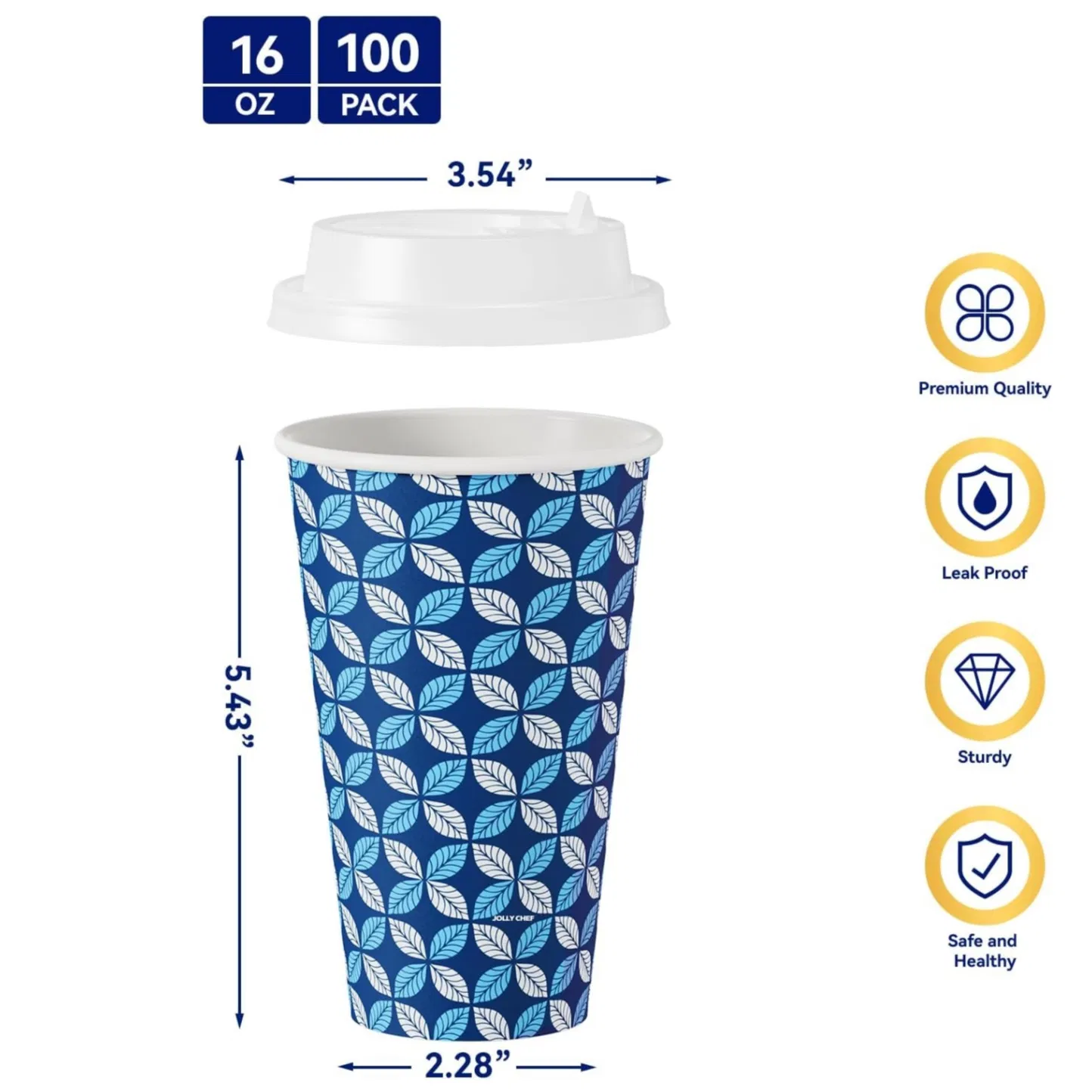 Бумажные стаканчики 16 oz для горячих напитков