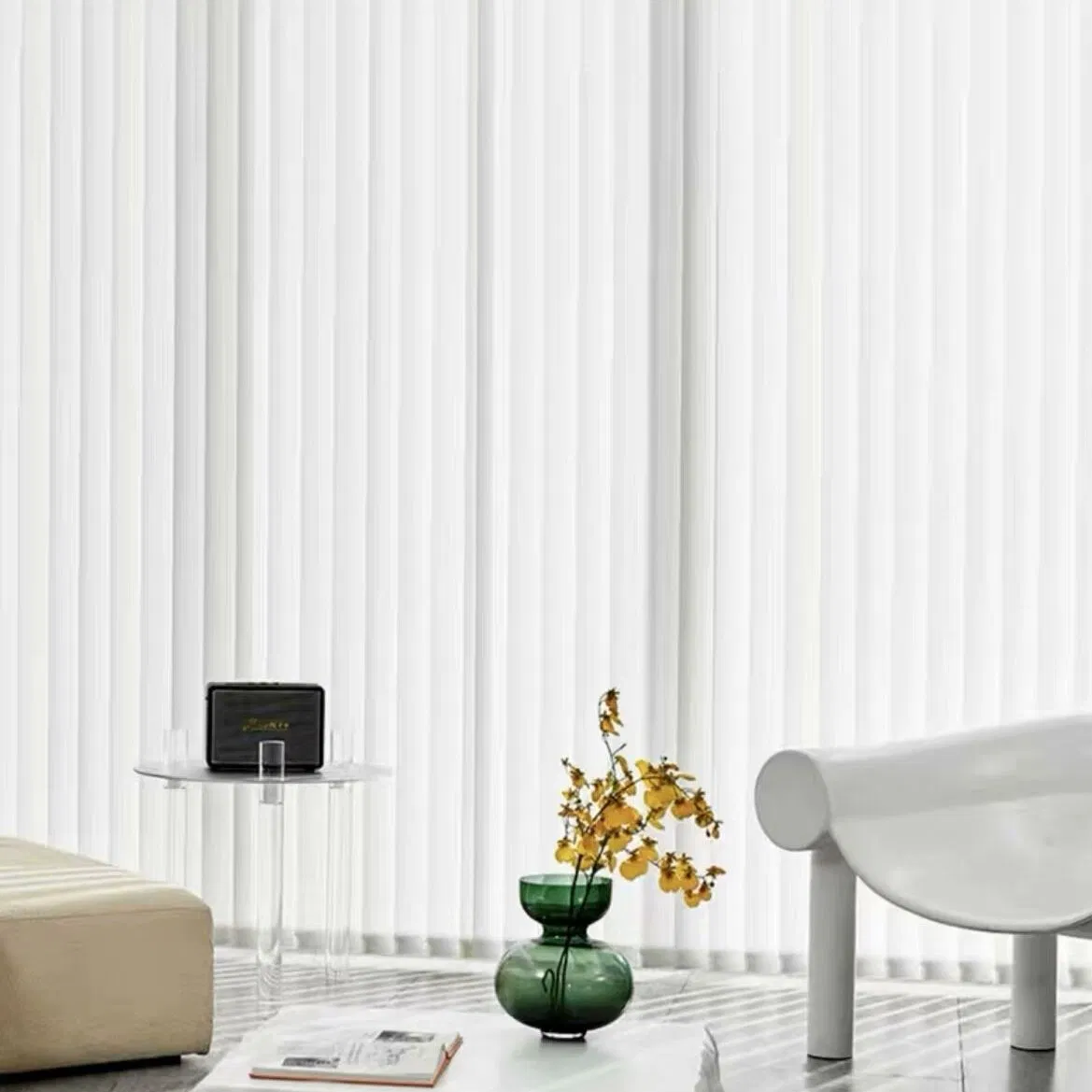 Vikson Designs Home Textiles Pleated Elegant Sheer Fabric Vertical Blinds Vertical Hotels Dream Curtain Allusion Sheer Shades