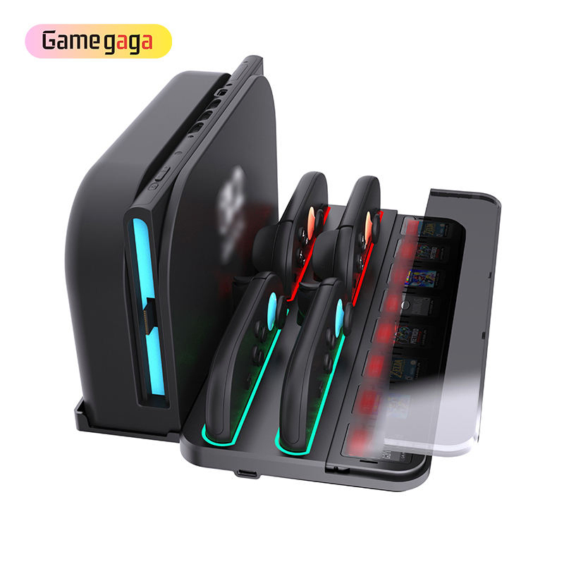 Док-станция для зарядки 4 контроллеров Switch 2 с хранением картриджей