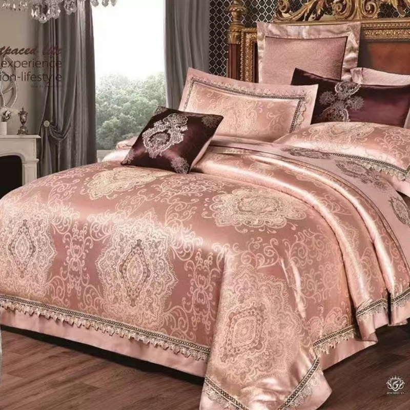Jacquard Weave Duvet Cover Bed Euro Bedding Set for Double Home Textile Luxury Pillowcases Bedroom Comforter 220X240 No Sheet
