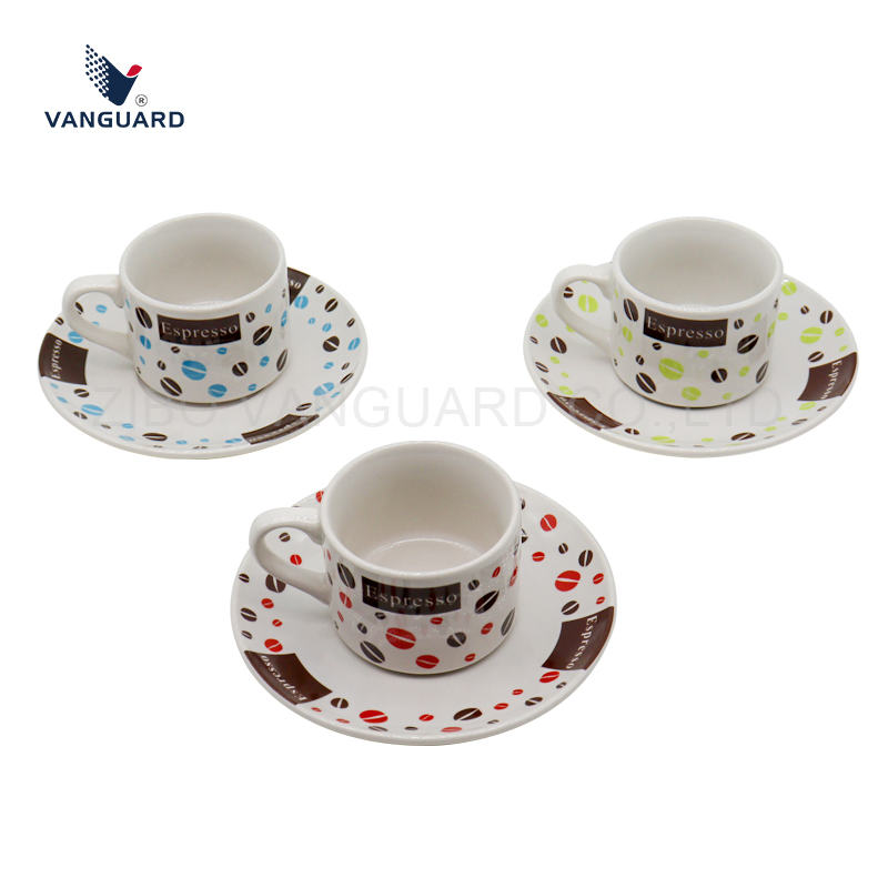 Фарфоровый набор для эспрессо с блюдцем, белый