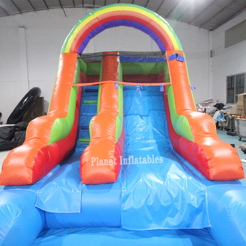 Rainbow PVC Kids Giant Inflatable Park Bounce Jumping Inflatable Water Slide