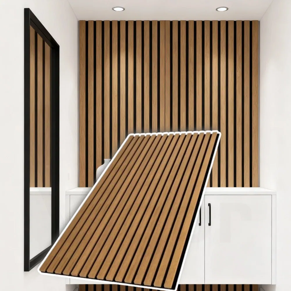 Manufacture Delivery Folding Soundproof Partition Board Grooved Acoustic Board