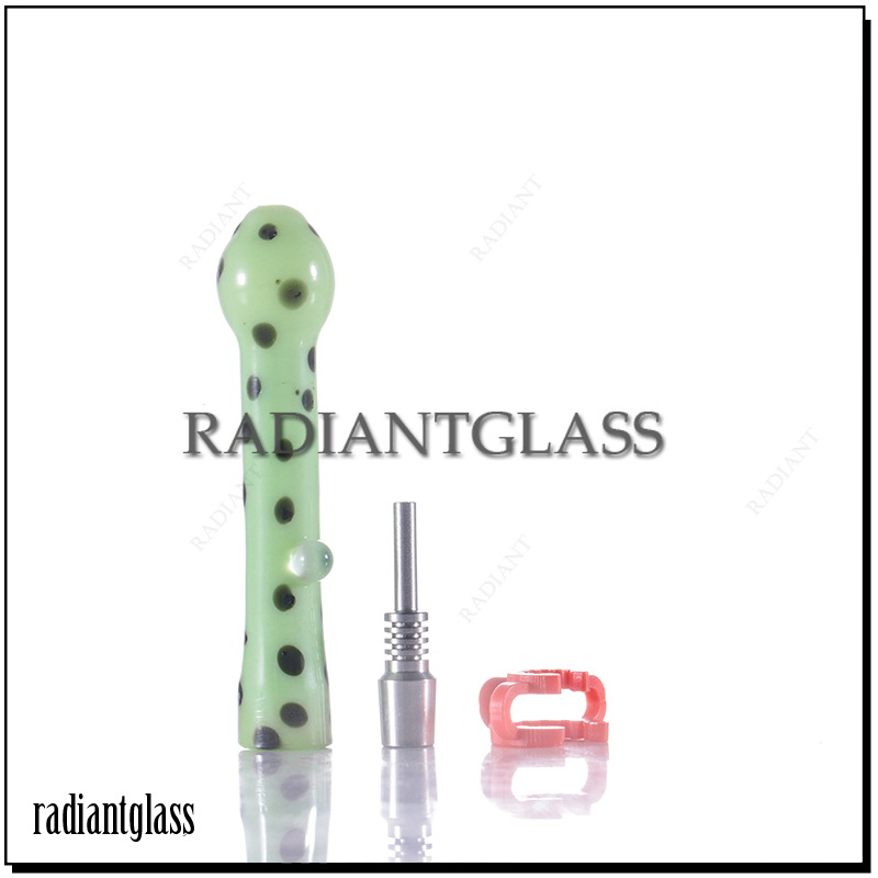 Spotted Pattern Glass Nectar Collector with 10mm Titanium Nail DAB Tool Smoking Accessories