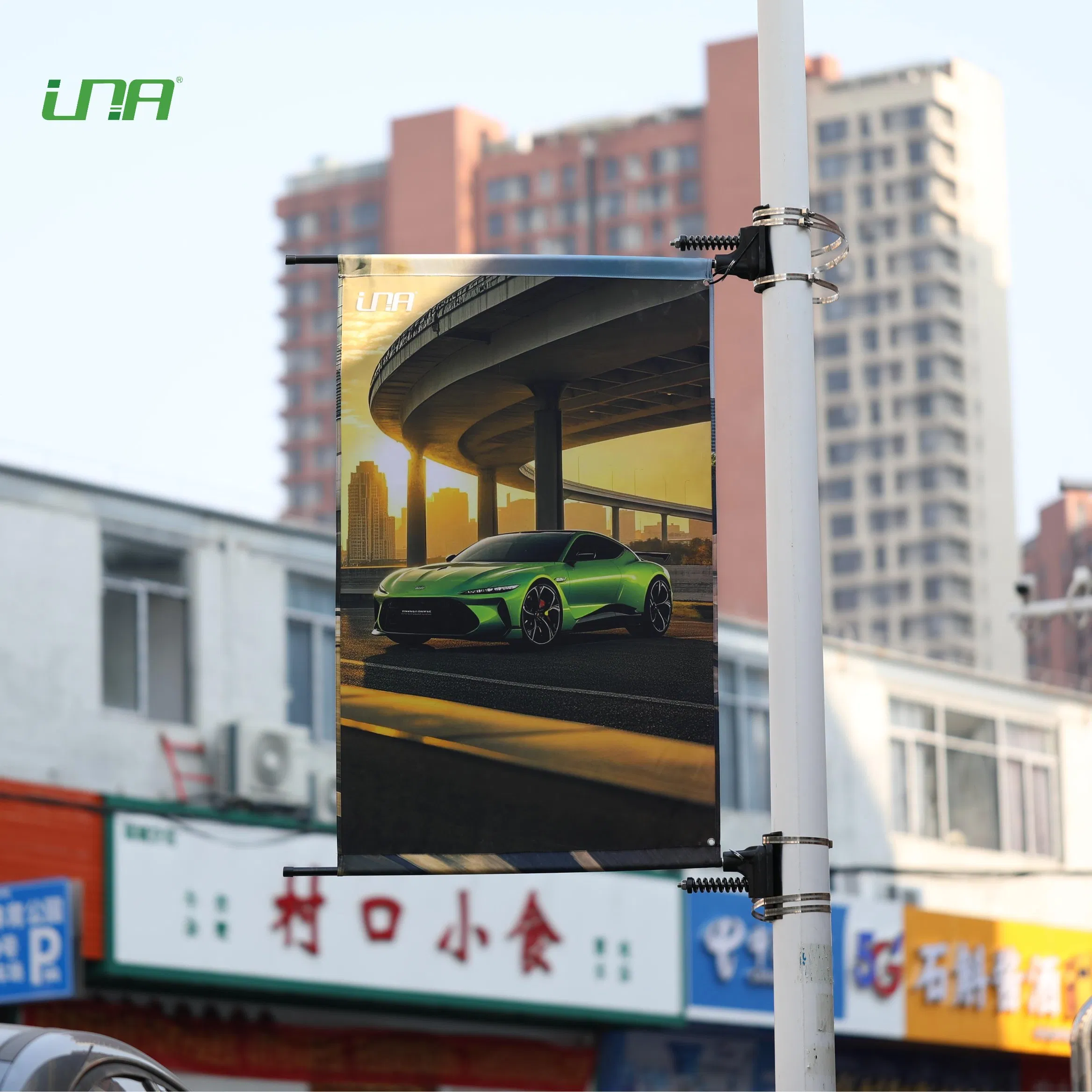 Street Lamp Post One-Sided Advertising Light Column Pole Banner Mounting Equipment