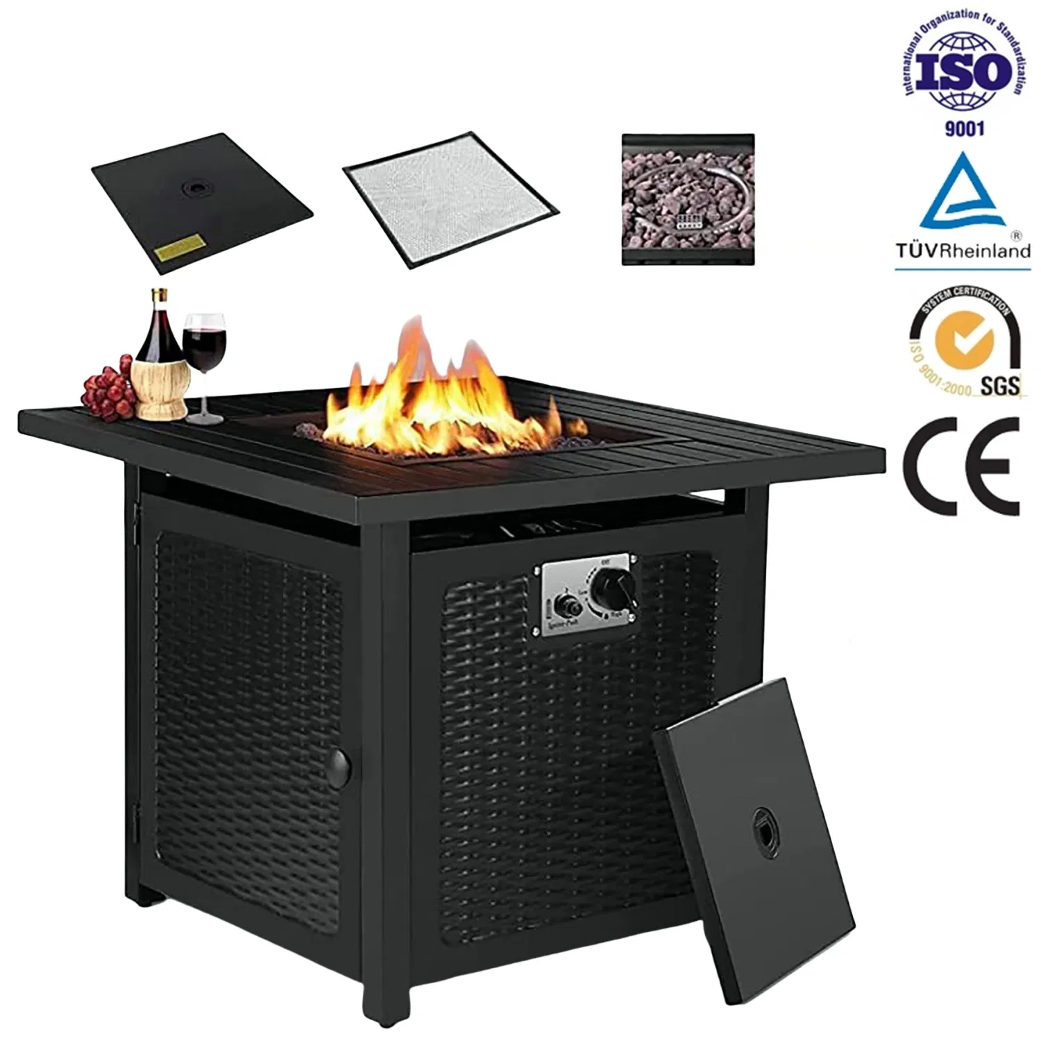 Уличный газовый костёр из стали Corten