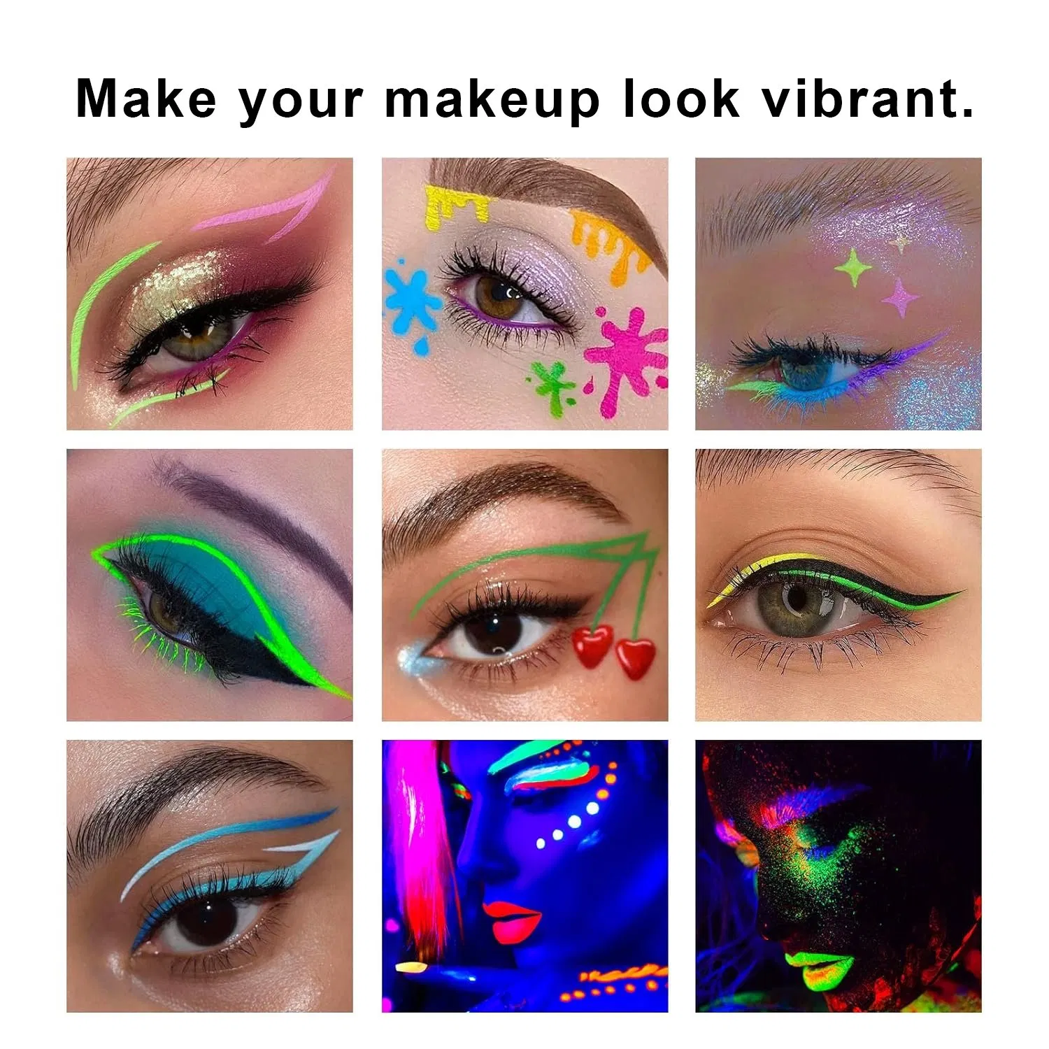 Waterproof Smudge-Proo Colored Gold Blue Red Orange Pink Neon Liquid Eyeliner Makeup