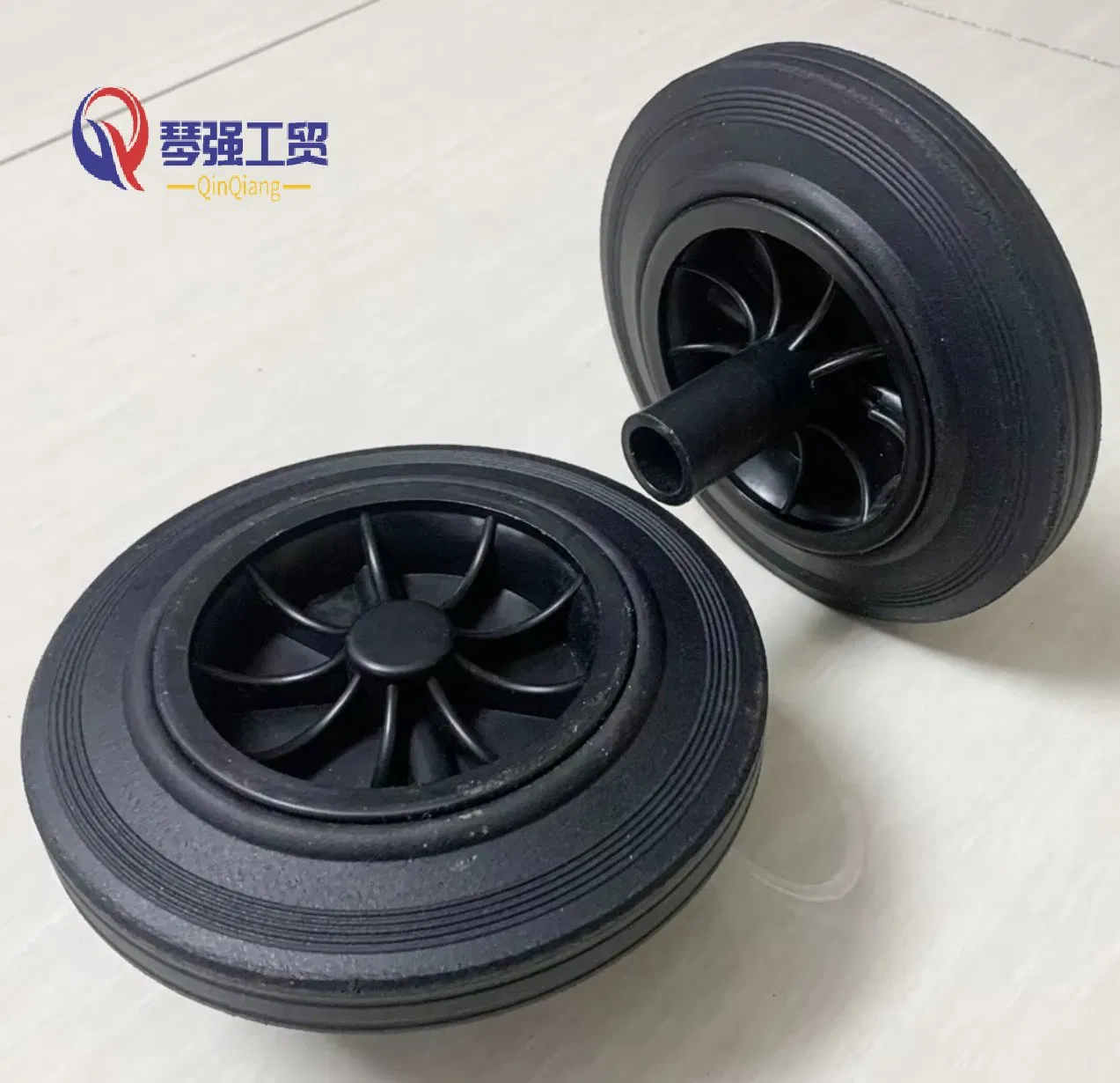 Durable 8-Inch Rubber Wheels for 240-Liter Garbage Bins