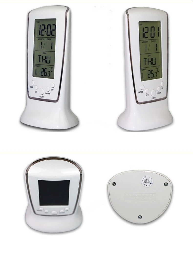 LED Night Light Desk Clock Music Alarm Electronic Calendar