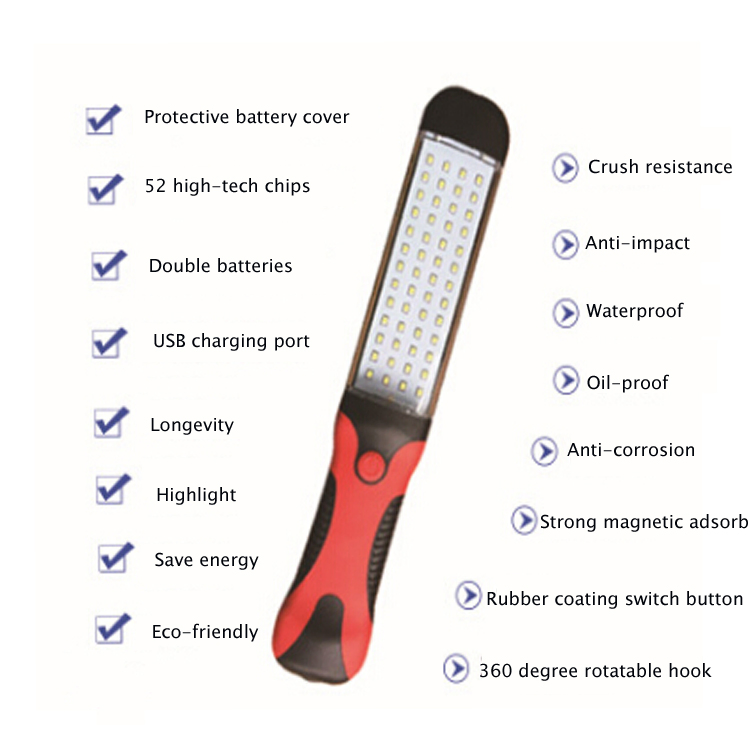 Outdoor LED Anti-Mosquito Lamp 220V Car Repairing Handheld Flashlight for Camping, Hiking