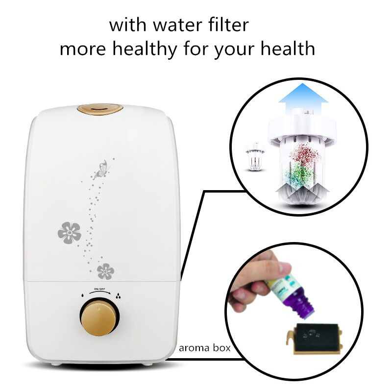 2016 Big Capacity Cool Mist Ultrasonic Humidifier with Essential Oil Box