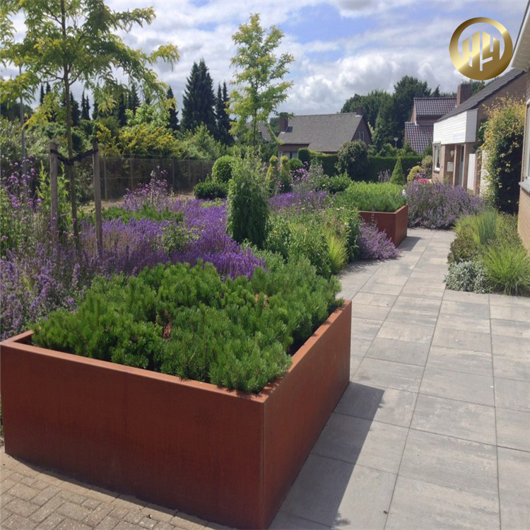 Декоративная садовая кашпо из кортеновской стали