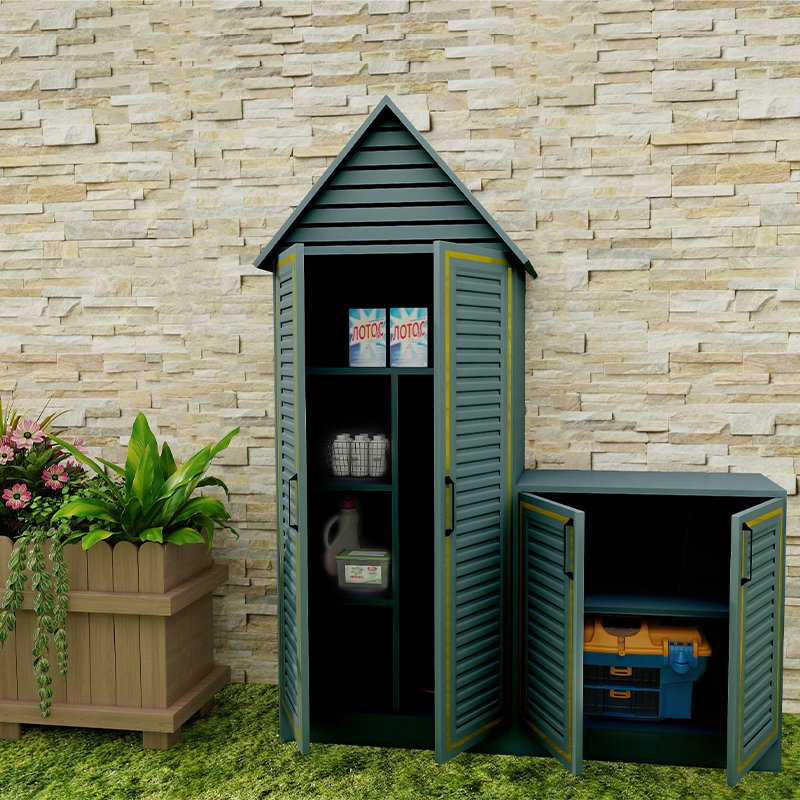 All-Weather Aluminum Shed with Floor, Tool Bike Storage Shed for Garden Yard