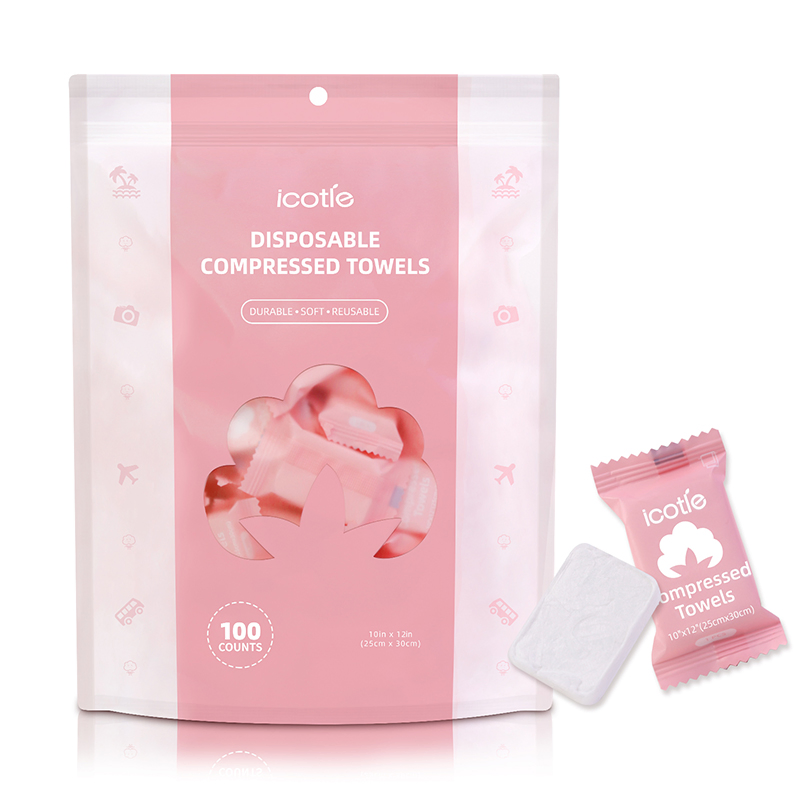 100PCS Disposable Compressed Towel Mini Coin Tissue Face Towel for Travel Hotel