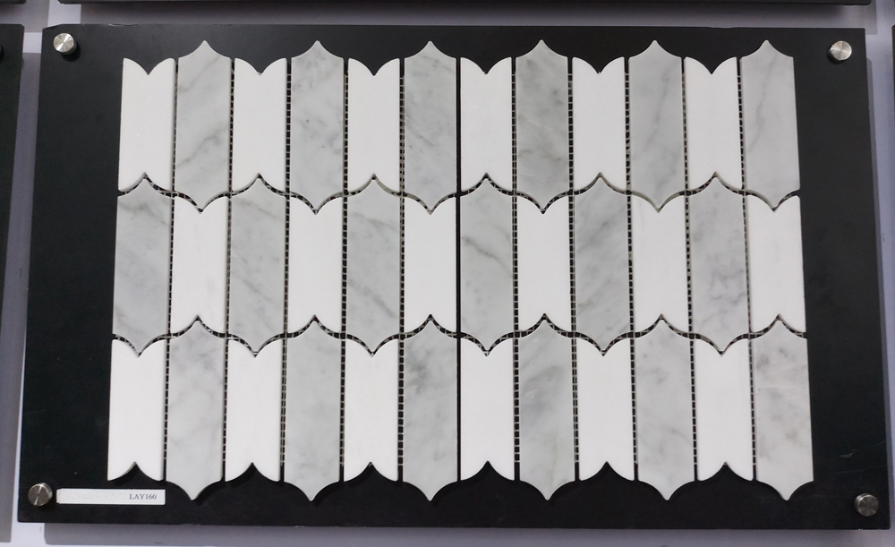 Мозаичная плитка из мрамора и алюминия для кухни