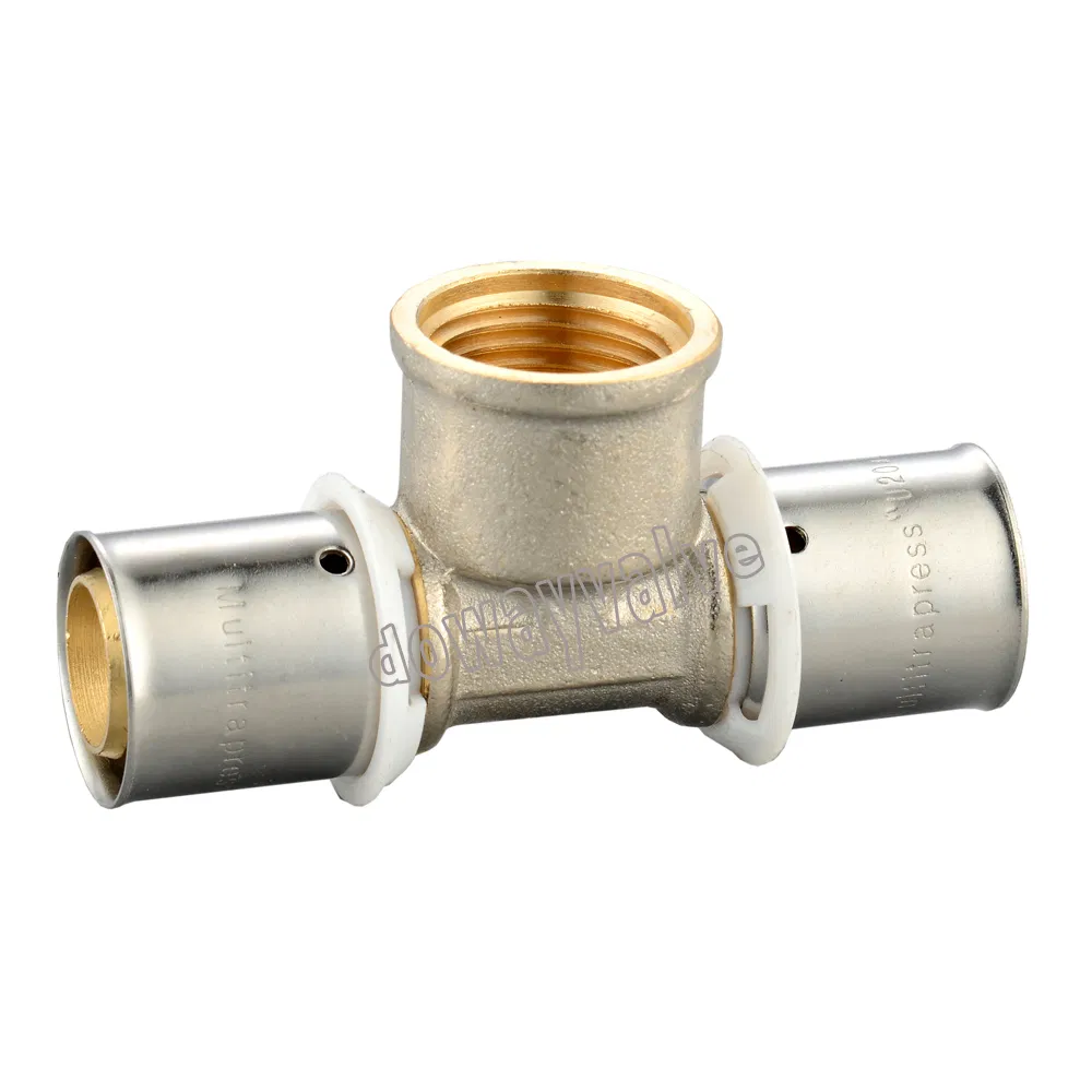 Brass Press Tee for Multilayer Pipes