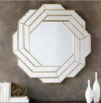 Wall Hanging Panel Rectangle Living Room Silver Classic Design Decorative Mirrors