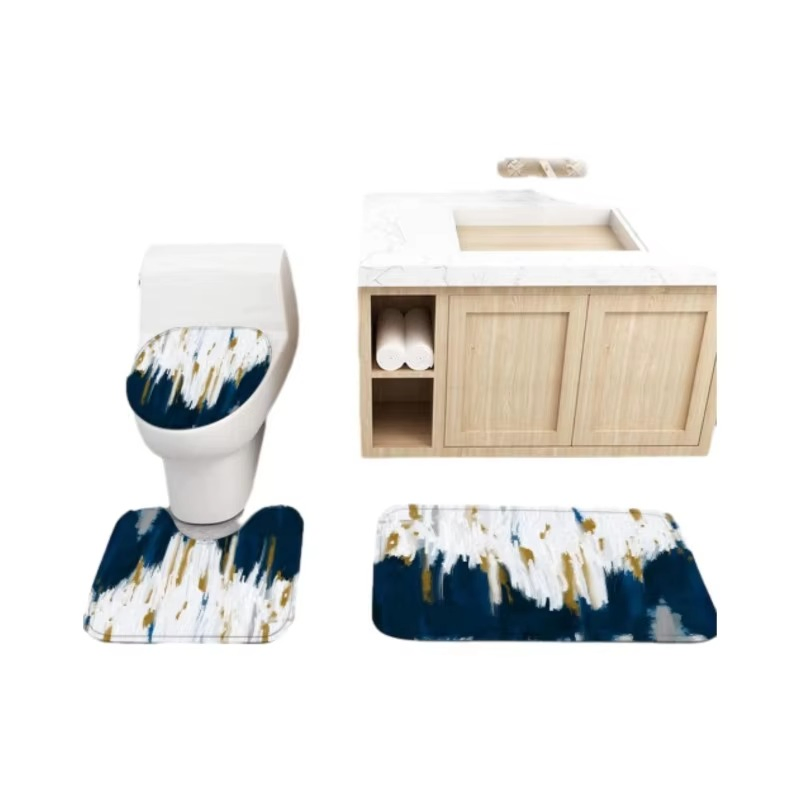 Promotional High Satisfaction Washable Modern Design Shower Curtains Bathroom Sets