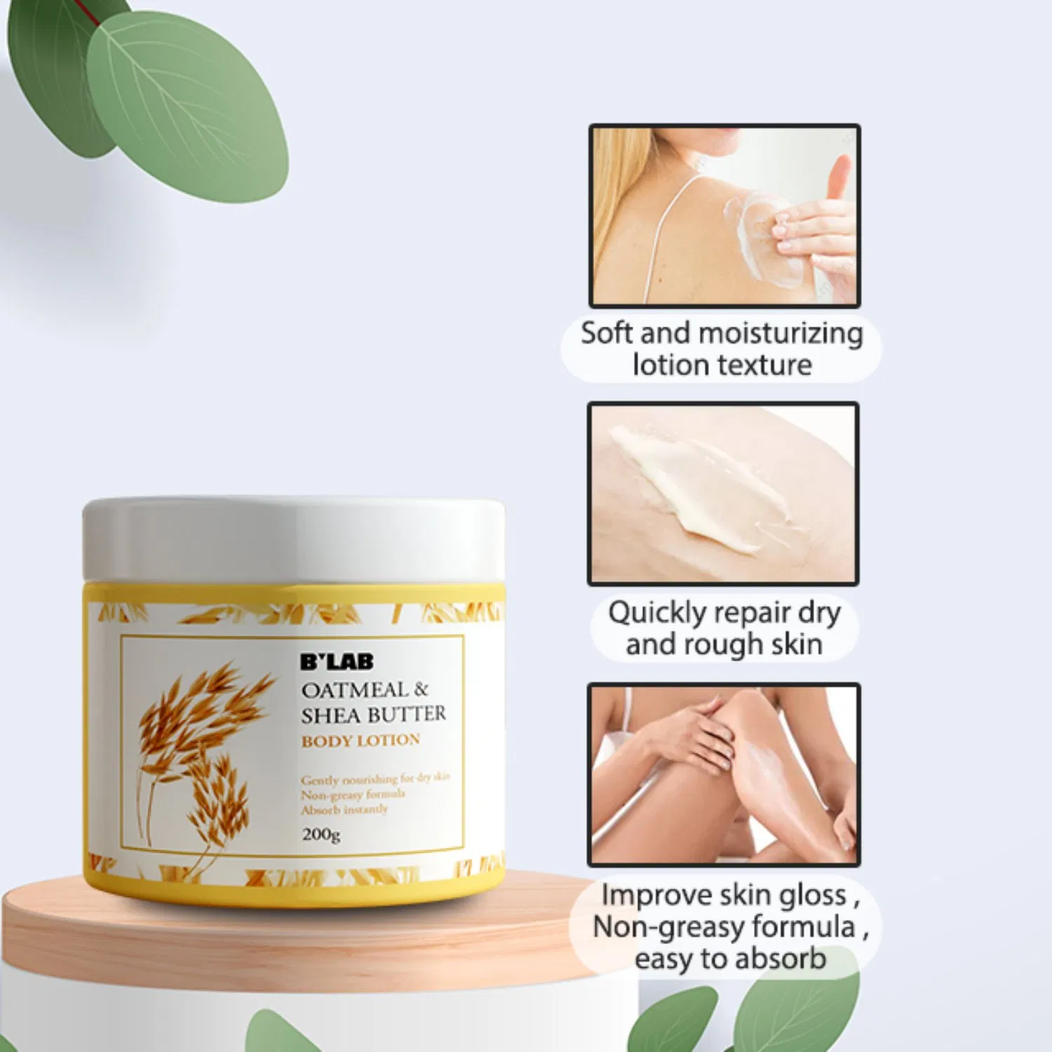 OEM 250ml Skin Care Natural Body Butter Cream Moisturizing Body Lotion