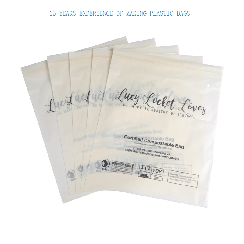 Frosted Pbat PLA Material Corn Starch Compostalbe Zipper Bag for Furit
