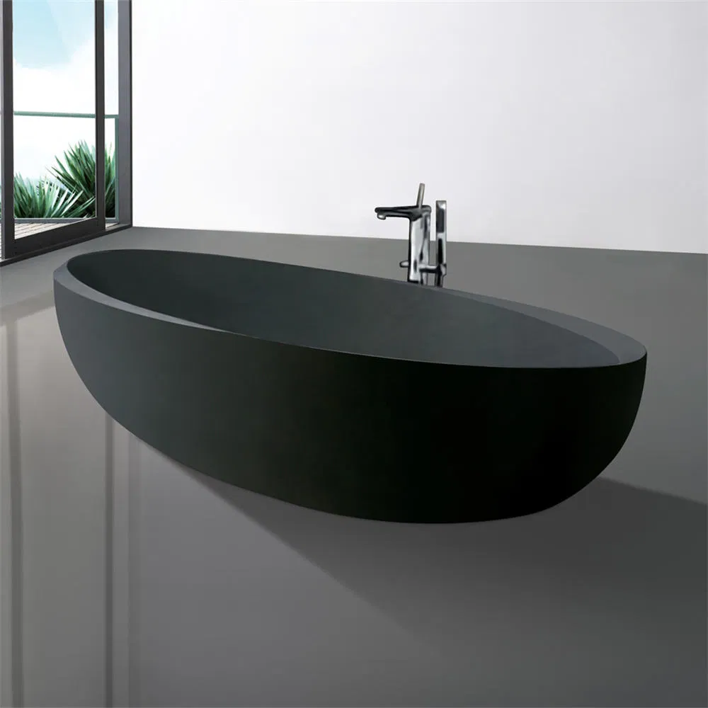 Акриловая ванна овальная отдельностоящая черная