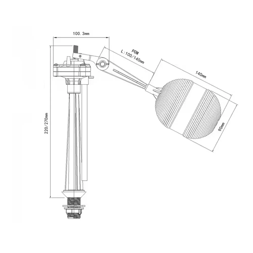 Bathroom Accessories Adjustable Float Ball Toilet Piston Fill Valve Intake Filling Valve