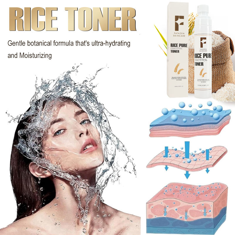 Fatazen Rice Toner Vegan Fragrance Free Niacinamide Dry Dull Combination Skin Hydrating Face Toner for Glowing Skin