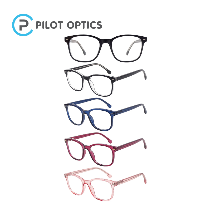 Pilot Optics 2023 Rectangle Oversized Lightweight Anti Blu Light Optical Frames