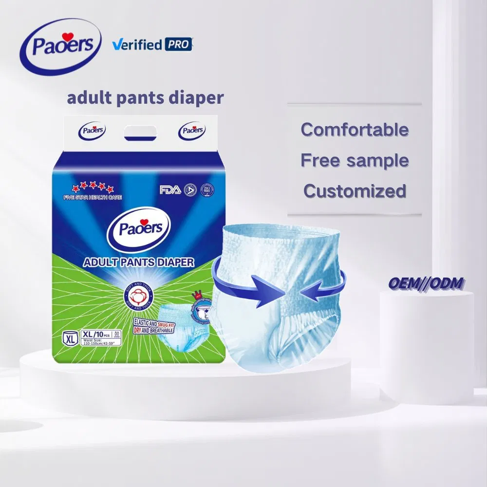Paoers Manufacturer OEM ODM Adult Pull up Diapers with 3D Dry Protection Leak Guard for Home Use