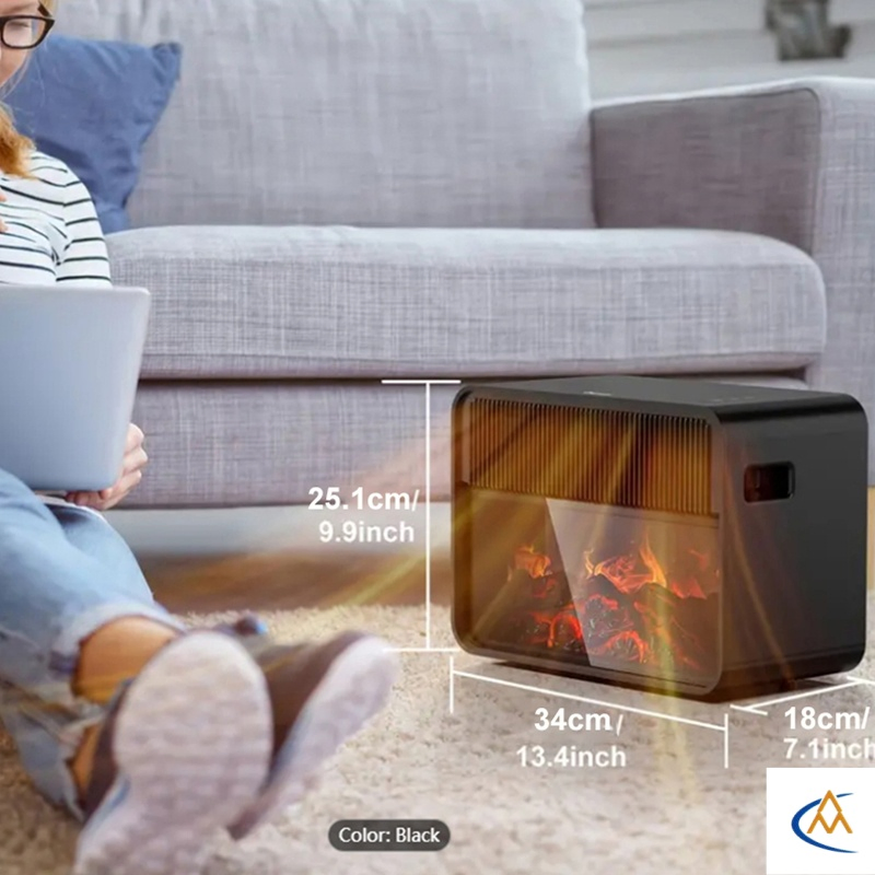 Overheat Protection Fireplace Heater Ensures Safety During Extended Use