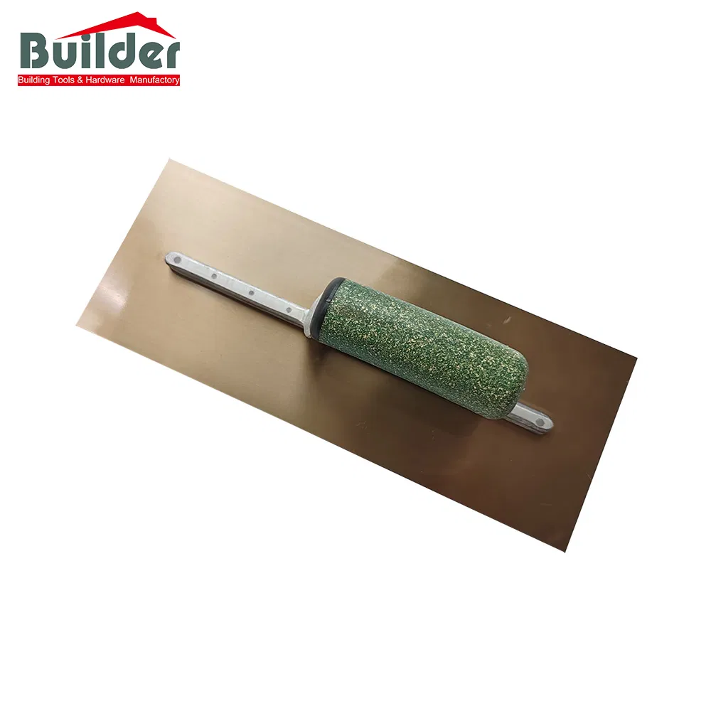 Professional Concrete Stainless Steel Golden Plastering Trowel with Bikogrip Handle