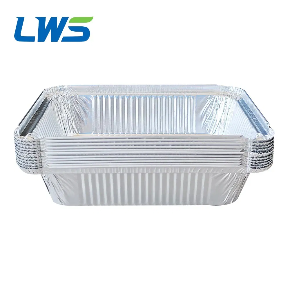 1100ml Disposable Fast Food Packaging Aluminum Foil Baking Pan with Paper Lid
