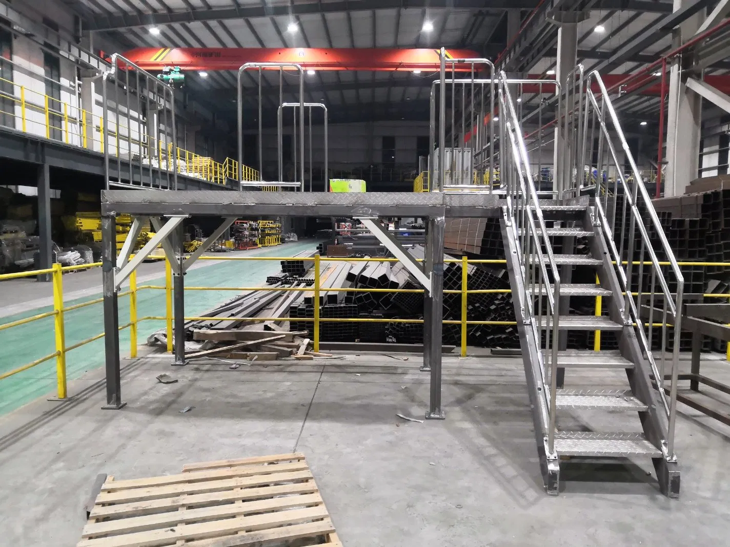 High Cost Performance Fire Prevention Industrial Steel Stairs for Factory Workshop