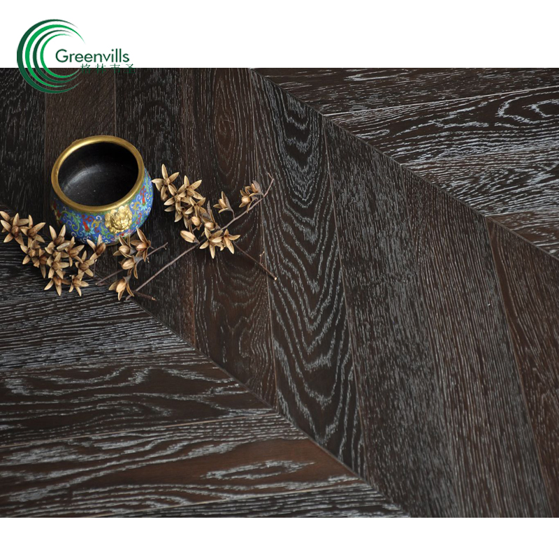 Инженерная паркетная доска Ink Color White Washed Oak, шеврон