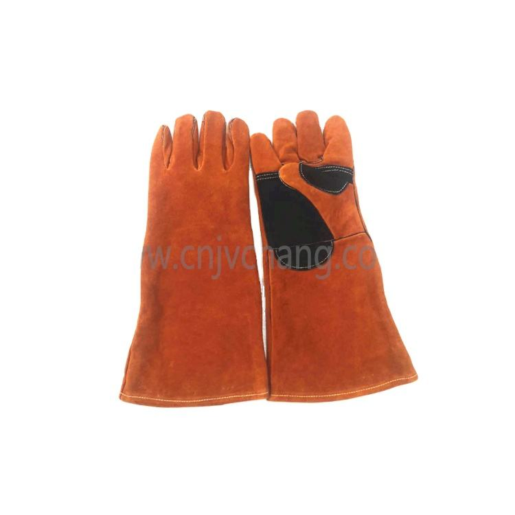Heat Resistant Cowhide Leather Grill BBQ Gloves Cotton Thick Oven Mitts