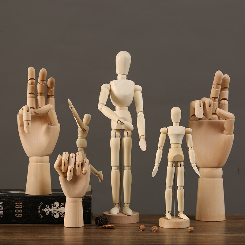 Sketch Mannequin Model Movable Limbs Wooden Hand Body Wbb28344