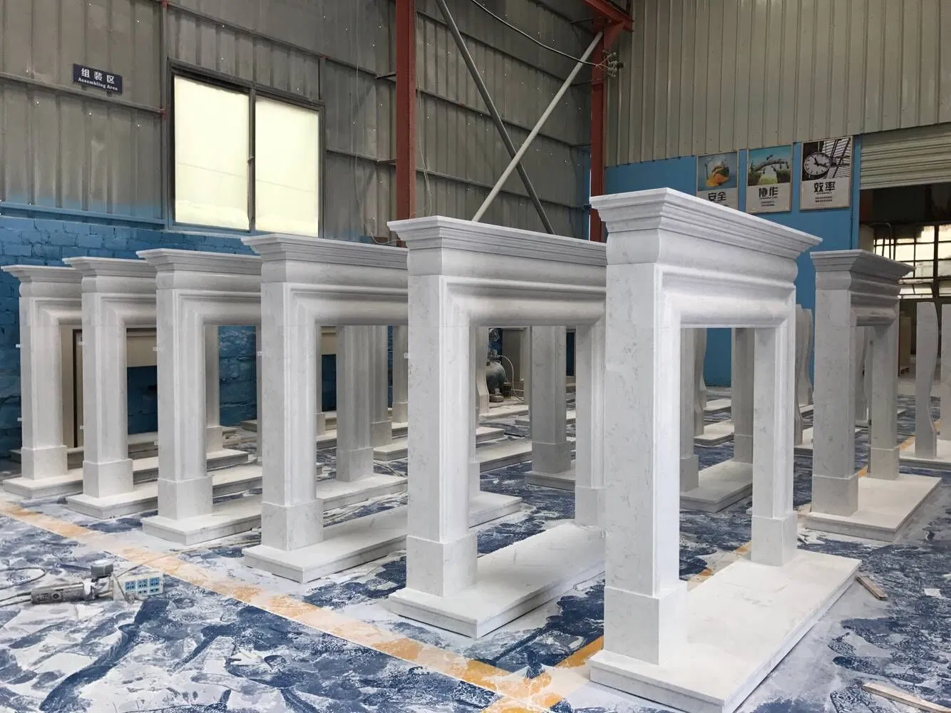 Customized Size Interior Decoration Modern Style Hand Made Carved Marble Fireplace Mantel Design Price