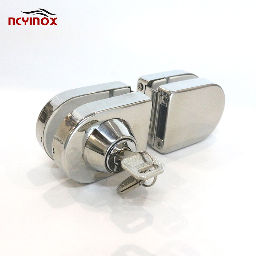 Security Frameless Cylinder Center Glass Door Key Lock
