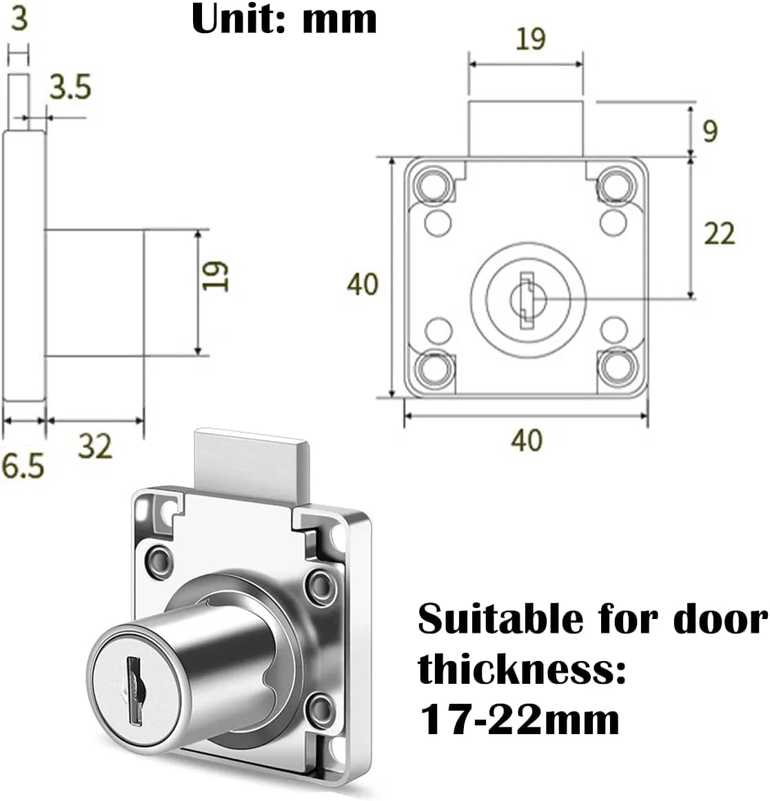 Cabinet Drawer Lock/Email Lock/Alloy Wardrobe Furniture Cabinet Lock