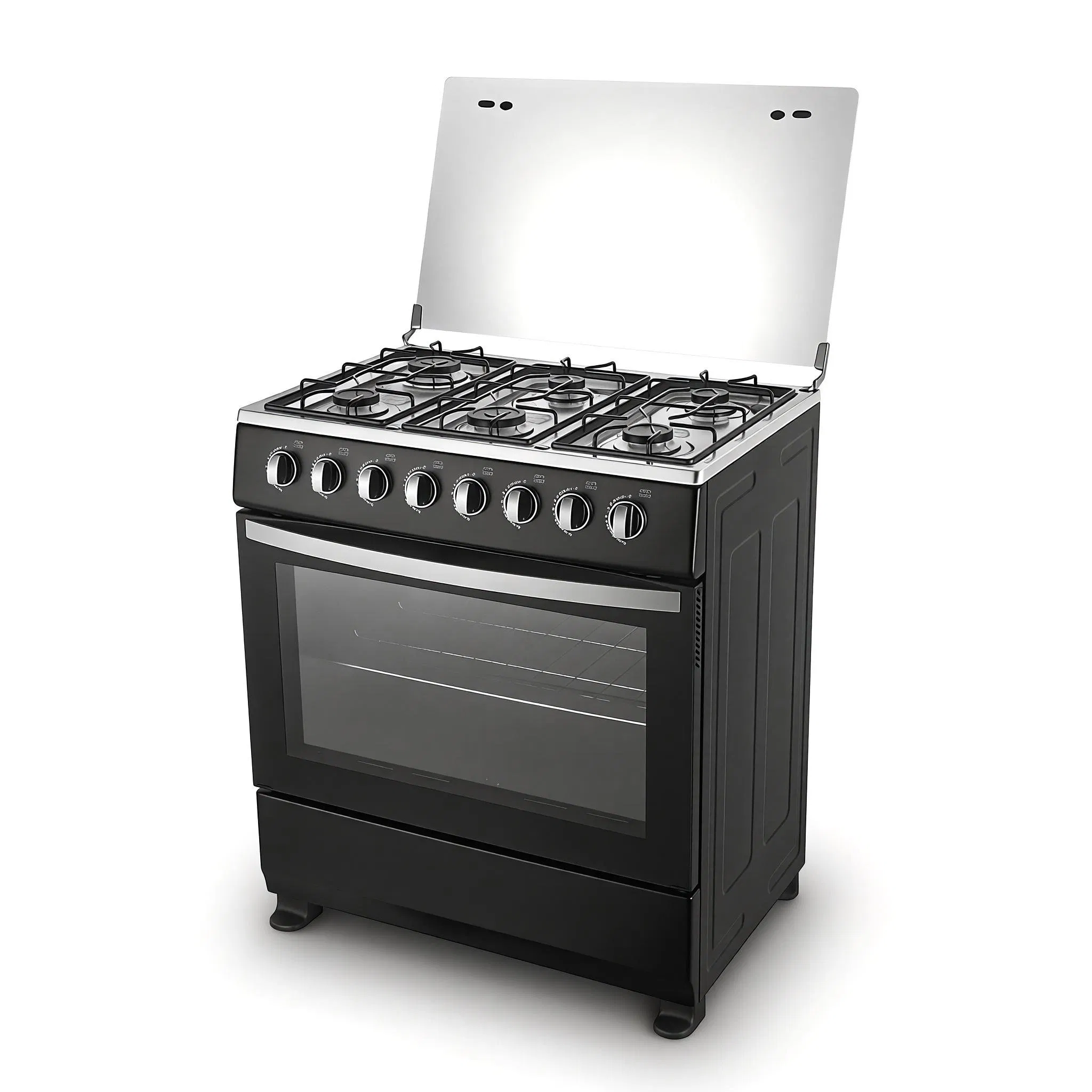30 Inch 6 Burner Free Standing Gas Range Stainless Steel Gas Cooker 118L Electric Oven