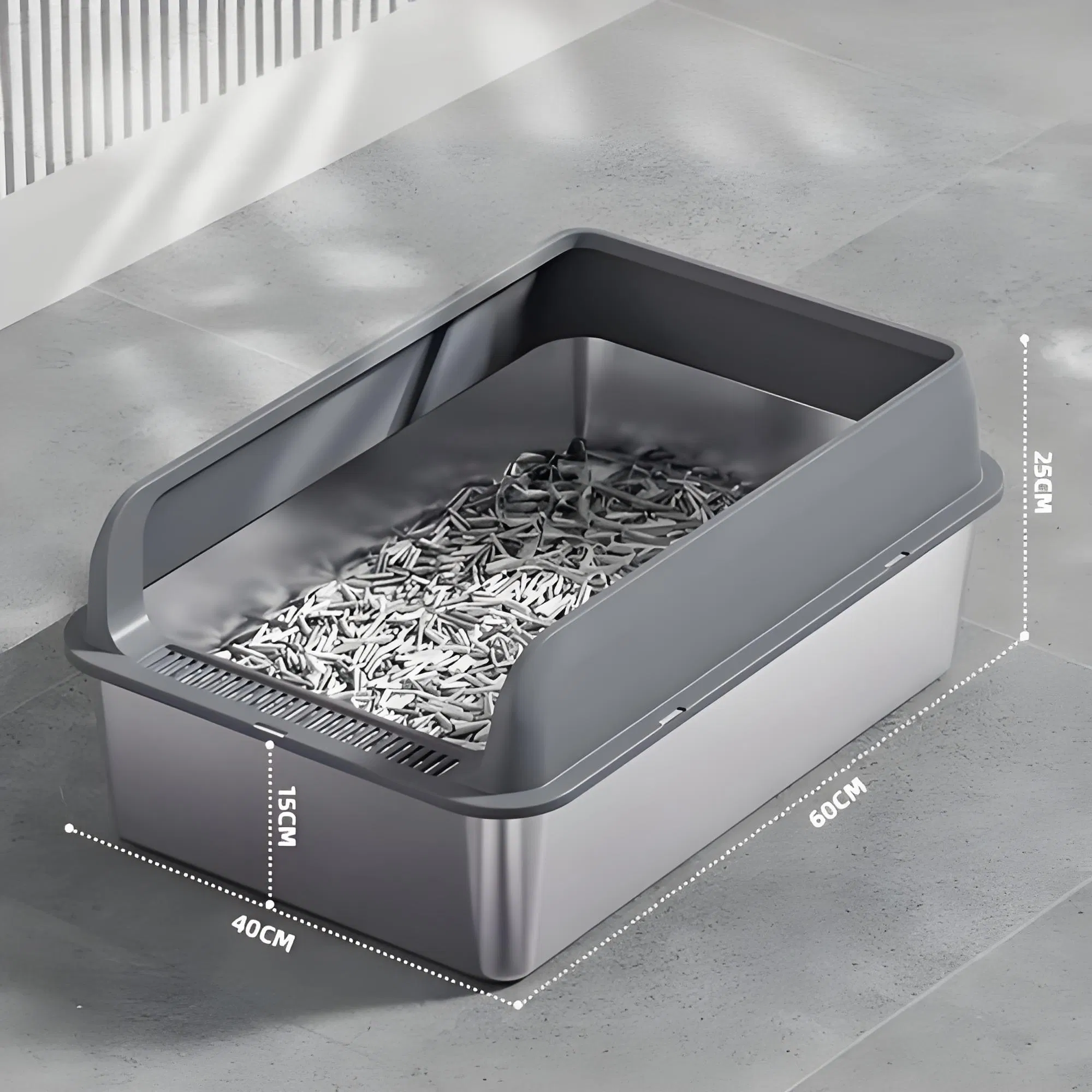 Easy-to-Clean Polypropylene Cat Litter Box for Pet Owners