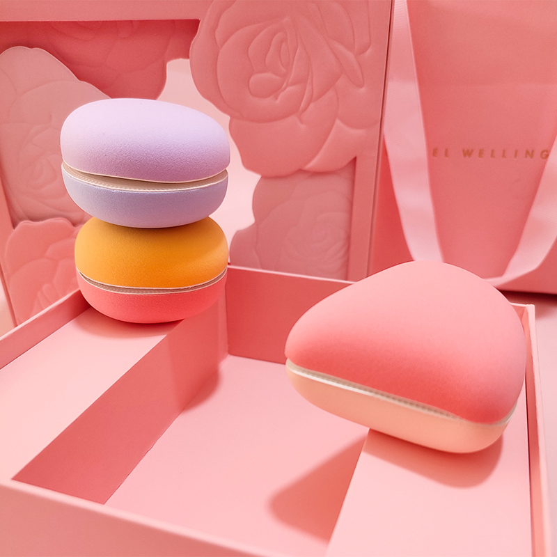 Five Colors Soft Powder Puff Pure Color Three-Piece Set Luxury professional Multipurpose OEM Logo Makeup Tool