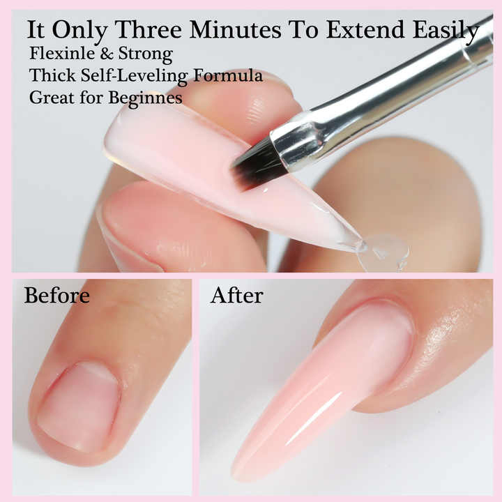 3 in 1 Nude Press on UV Builder Gel Polish Nail Extension Adhesive Diamond Gel 150g Nail Glue