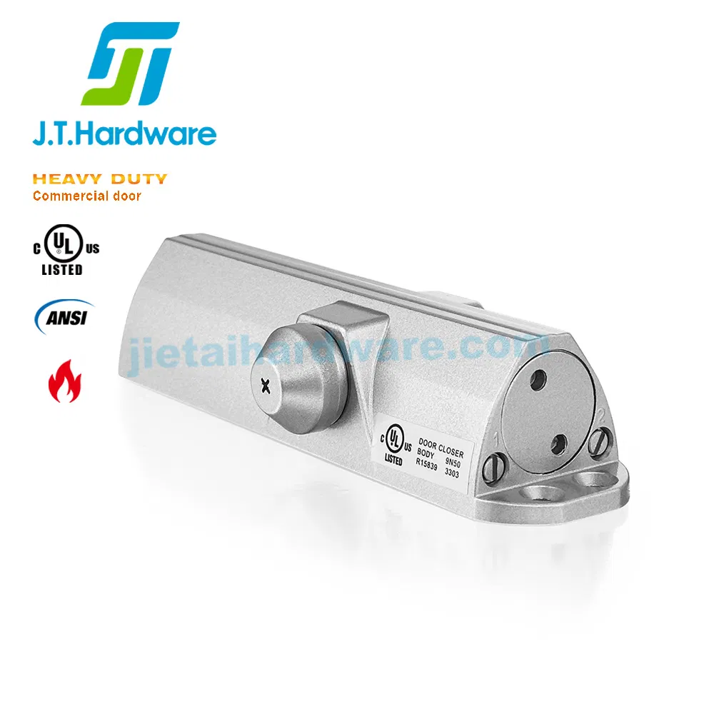 America Style Door Hardware Product Fire Rated /ANSI Grade 1 Aluminum Force Adjustable Surface Mount Sliding Heavy Duty Commercial Automatic Door Closer