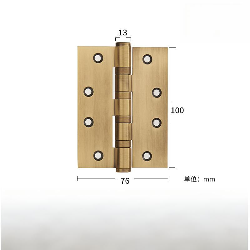 Furniture Hardware Accessories High Quality Solid Copper Door Hinge 4'' and 5'' Thickened Black Mute Hinge