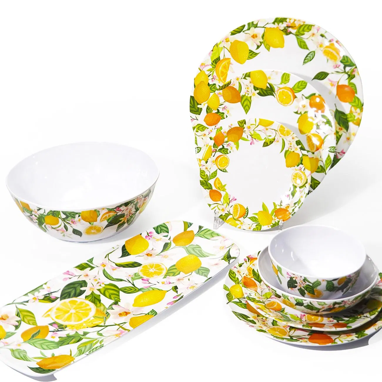 Round Salad Food Container 6 Inch Ripple Melamine Tableware Bowl