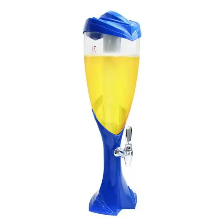 Wholesale Popular Bar Tool Plastic Beer Tower Buffet Beverage Beer Dispenser Tower with Ice Tube Custom 3L Beer Tower for Labatt 50