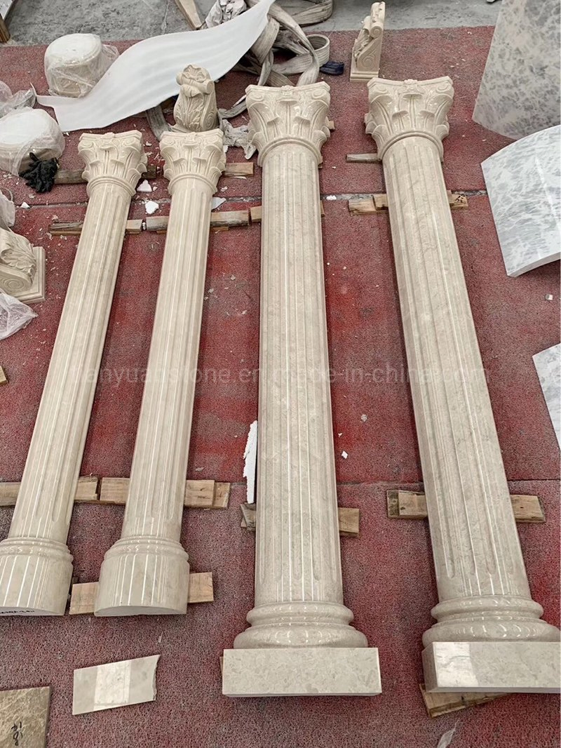 Stone Carving White/Grey/Yellow Granite Marble Roman Column/Pillar